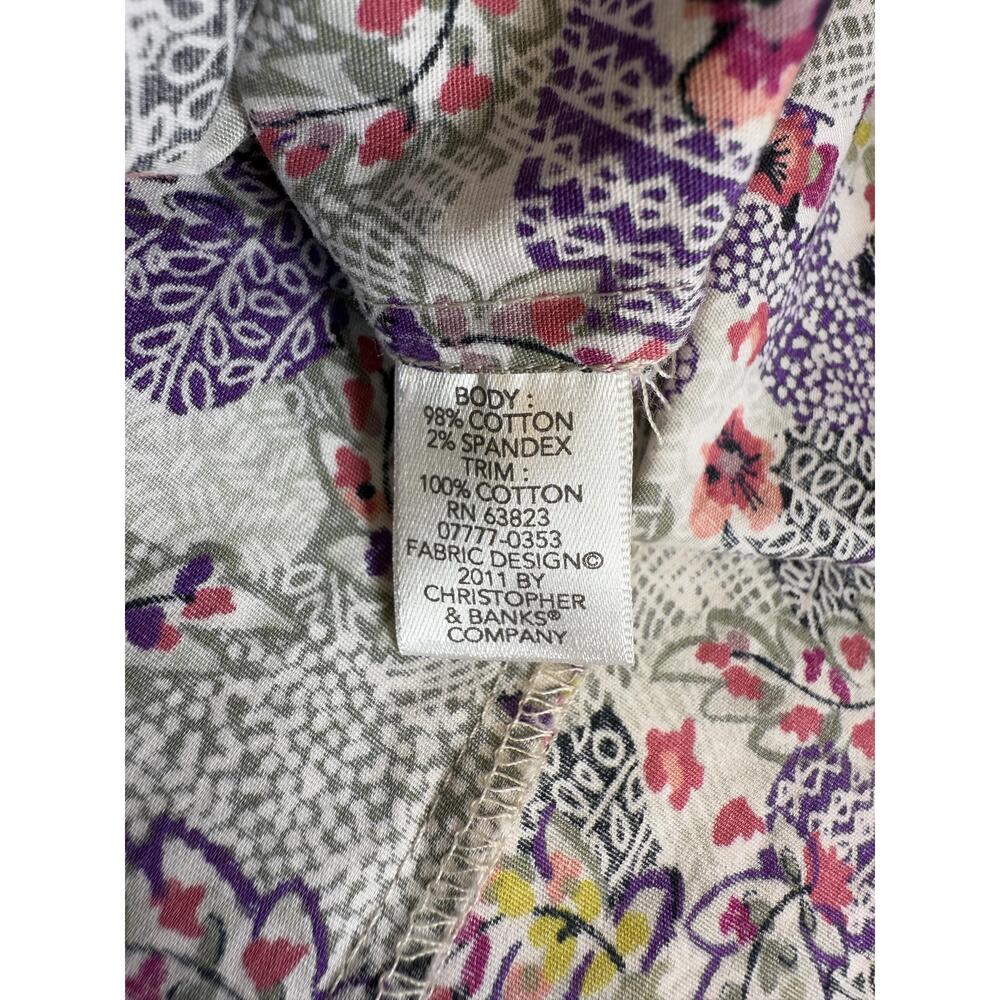 NWT Cj Banks Womens Purple Paisley Floral Long Sleeve ButtonUp Shirt 14W X - Picture 7 of 11
